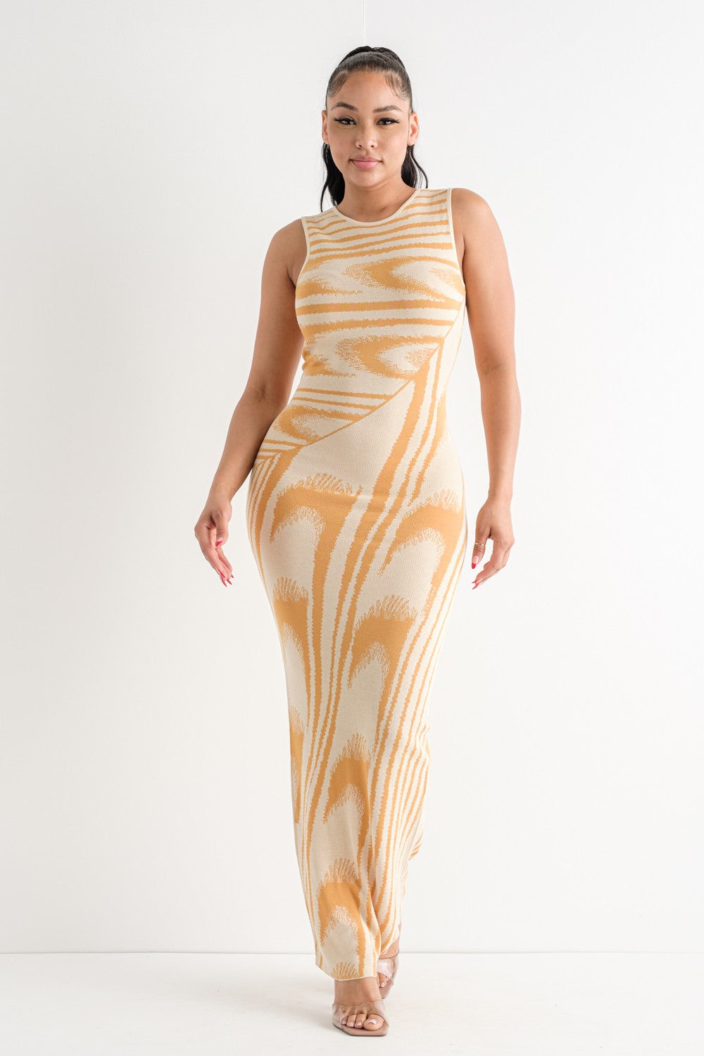 Dolled Up Maxi Dress - Mustard Print