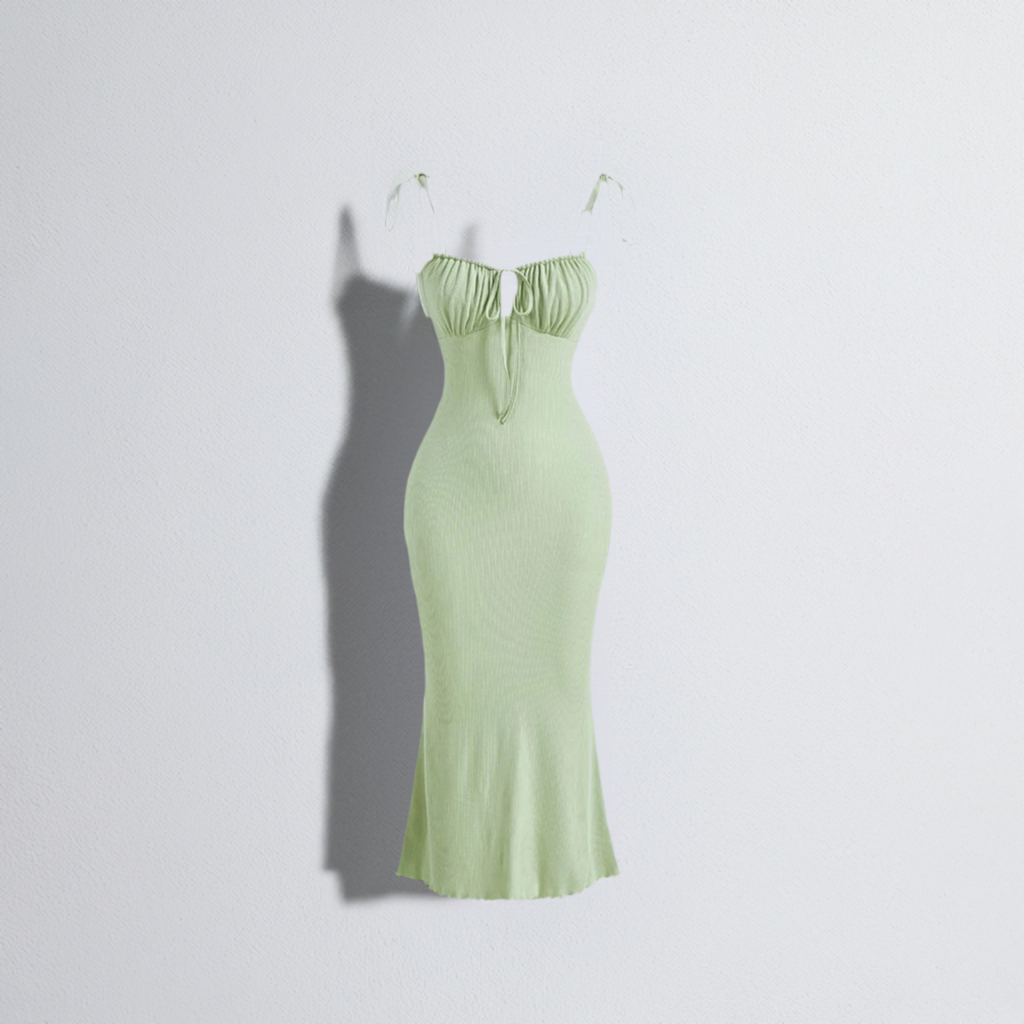 Alysa Tied Shoulders Dress - Mint Green