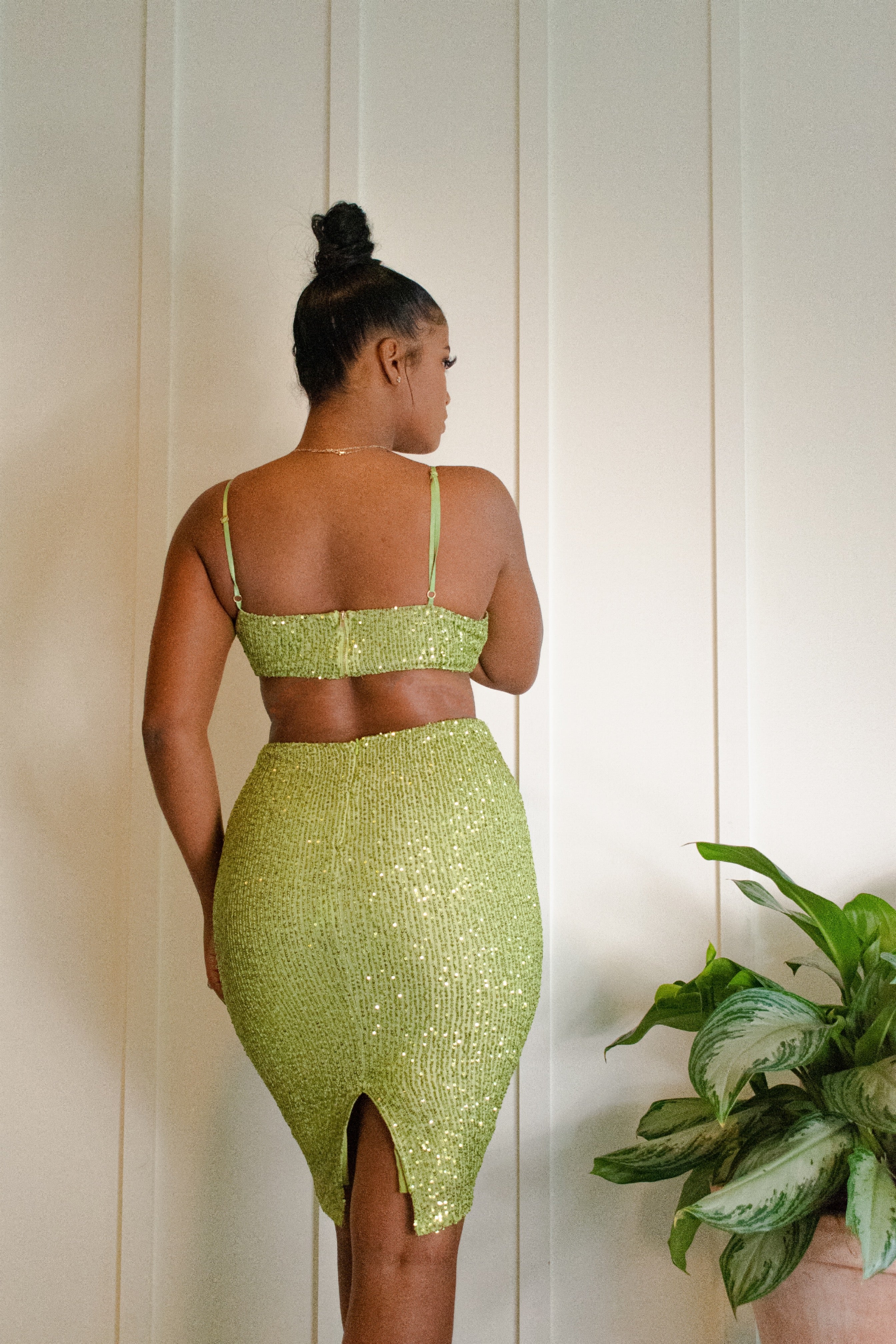 Keep Me Paid Sequin Dress - Green