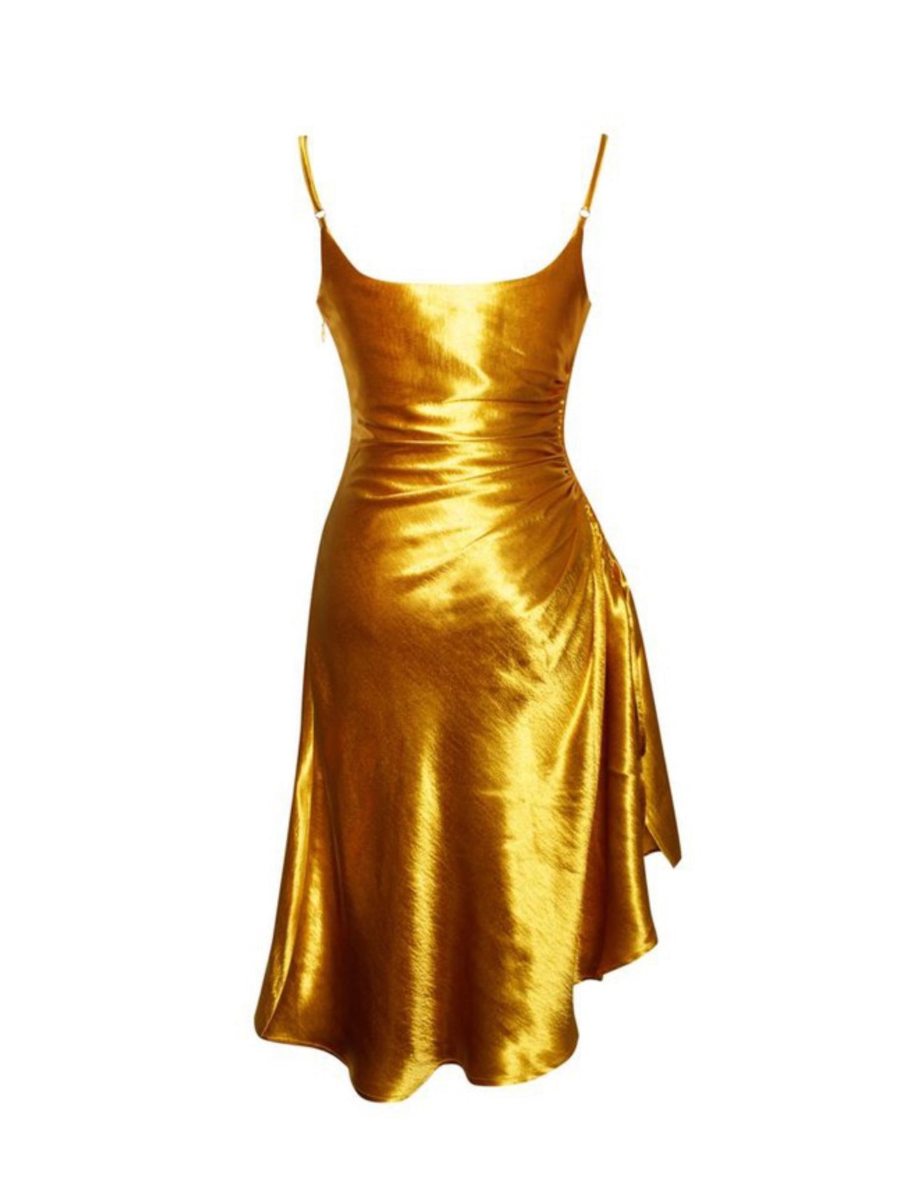 Montego Bay Satin Slit Dress - Gold