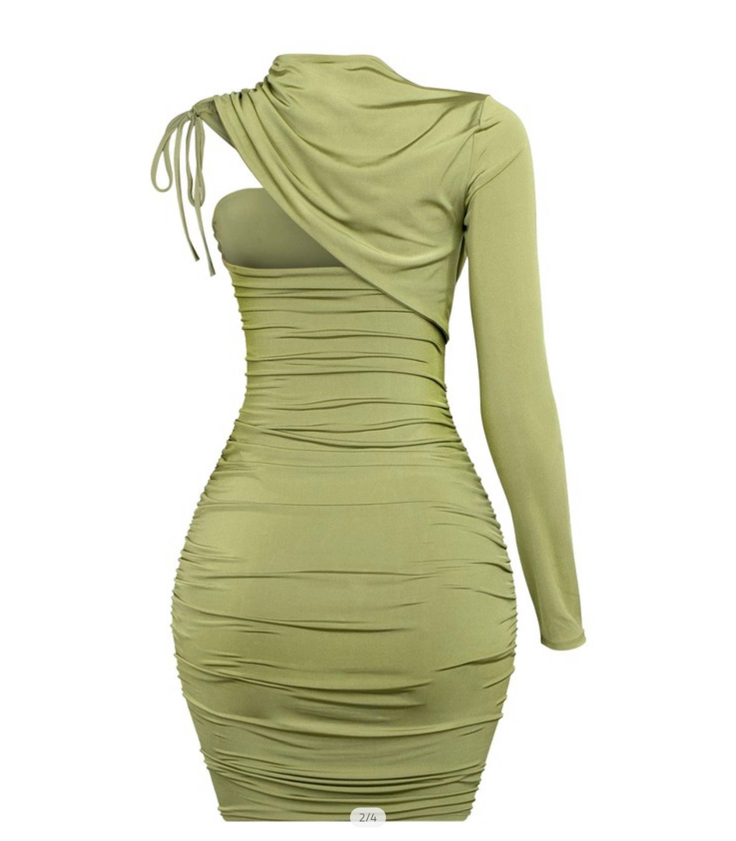 Cater To You One Sleeve Dress - Green